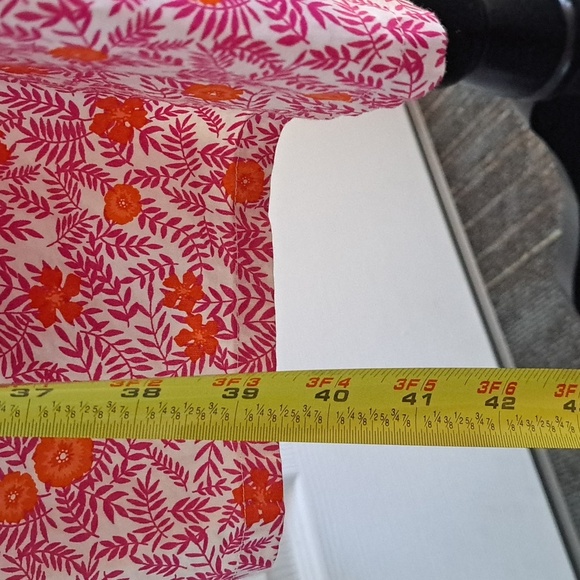 J.Crew Pink Orange Floral Ruffle Sleeve Cotton Comfy Pockets Tiered Midi Dress - Picture 9 of 15